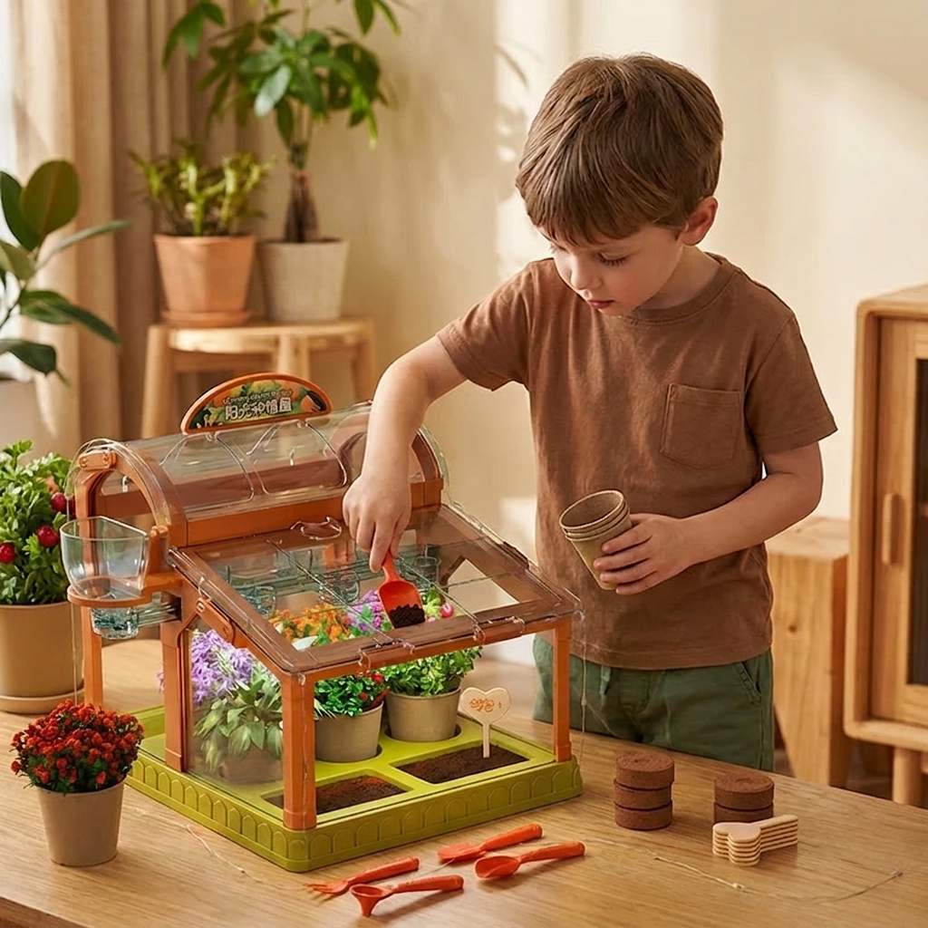 LED Acrylic Kids Greenhouse – Indoor Plant Growing Kit for Learning & Fun