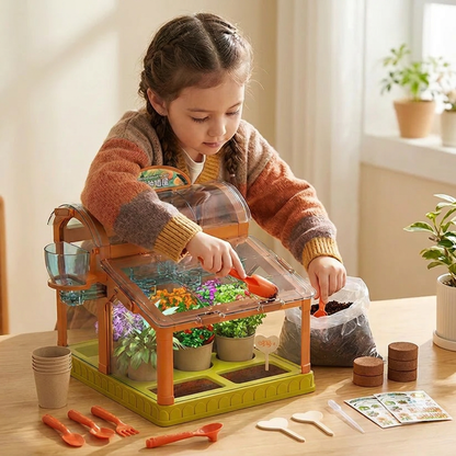 LED Acrylic Kids Greenhouse – Indoor Plant Growing Kit for Learning & Fun
