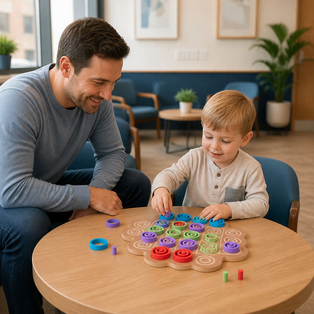 Early Educational 3-Level Wooden Tic-Tac-Toe Strategy Game