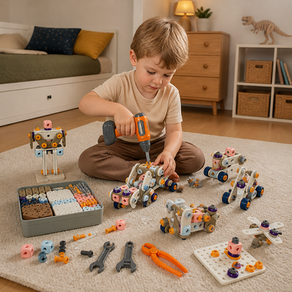 Kids’ DIY Tool Kit with Electric Drill – STEM Building Playset