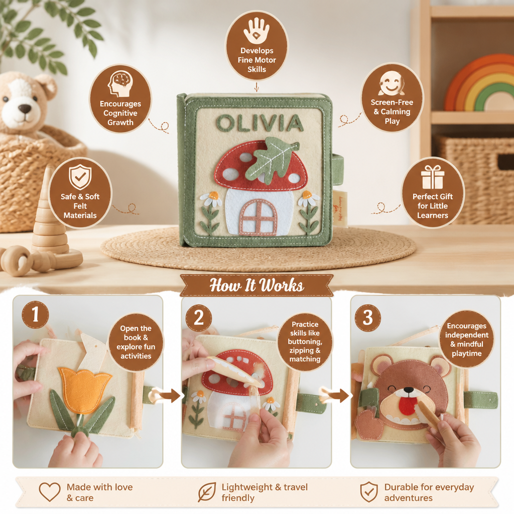 Kids Felt Book Personalized