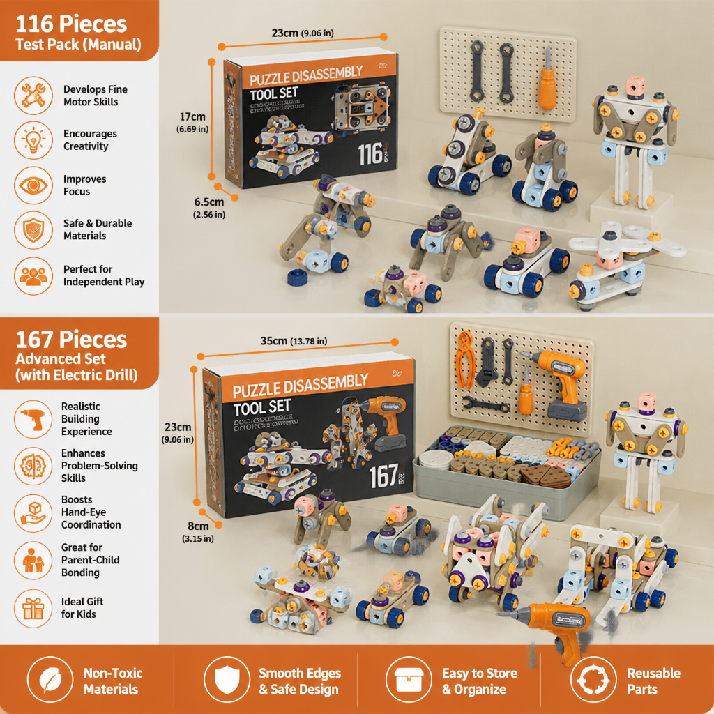 Kids’ DIY Tool Kit with Electric Drill – STEM Building Playset