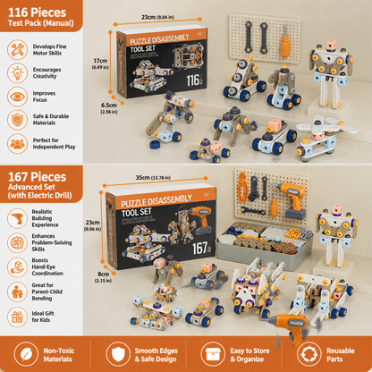 Kids’ DIY Tool Kit with Electric Drill – STEM Building Playset