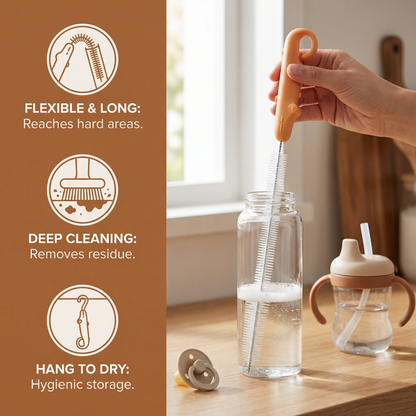 Flexible Straw Cleaning Brush – Long Tube Cleaner for Bottles, Pacifiers & Drinking Cups