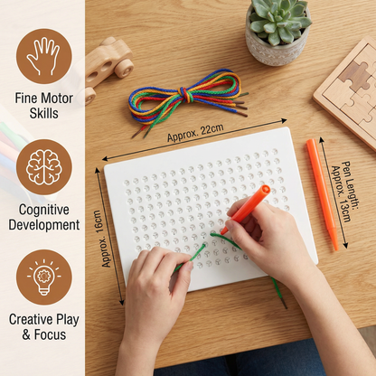 Lacing Board Toy with Lace – Creative Threading Game for Kids' Motor Skill Development