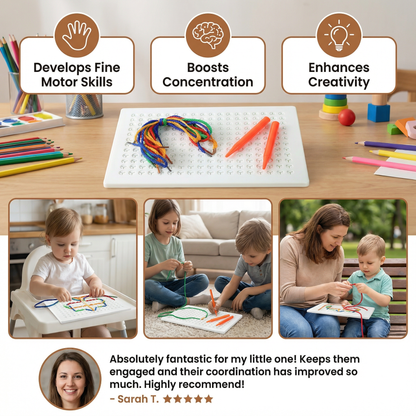 Lacing Board Toy with Lace – Creative Threading Game for Kids' Motor Skill Development