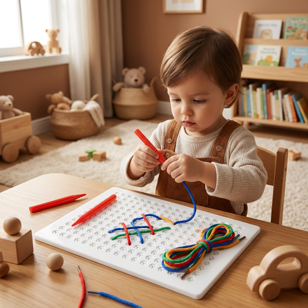 Lacing Board Toy with Lace – Creative Threading Game for Kids' Motor Skill Development