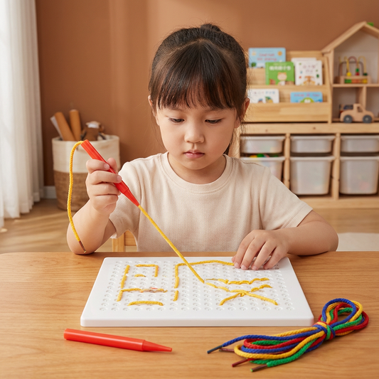 Lacing Board Toy with Lace – Creative Threading Game for Kids' Motor Skill Development