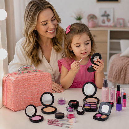 Make-up Play Set for Girls – Safe Kids Cosmetic Set with Practical Bag
