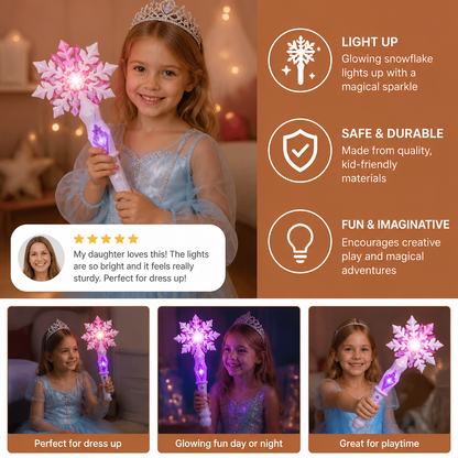 Light Up Snowflake Princess Wand Toy for Kids
