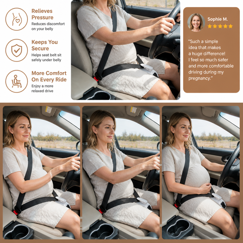 Car Travel Maternity Belly Support Strap – Adjustable & Comfortable Pregnancy Support