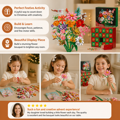 Christmas Building Block Flower Bouquet Advent Calendar