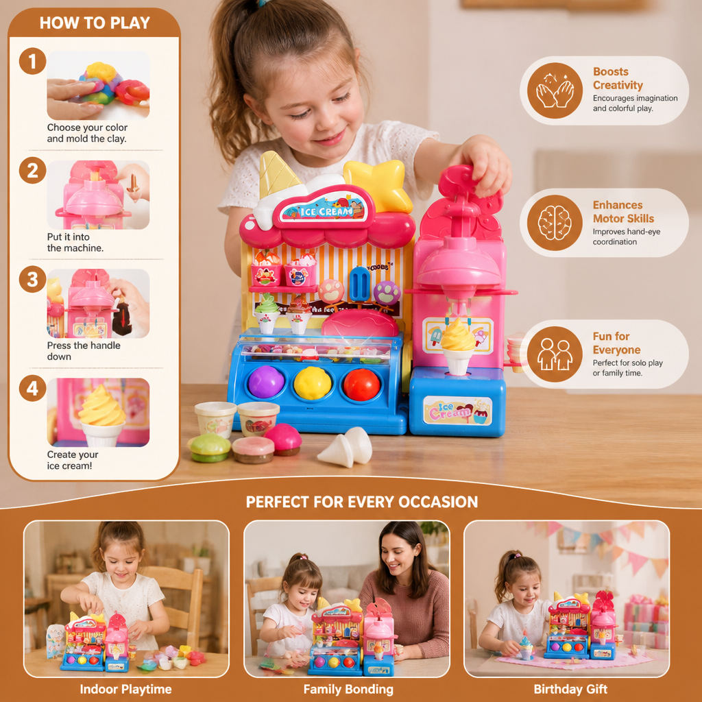 DIY Ice Cream Clay Maker Playset