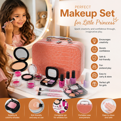 Make-up Play Set for Girls – Safe Kids Cosmetic Set with Practical Bag