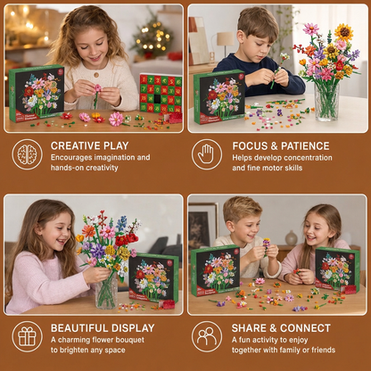 Christmas Building Block Flower Bouquet Advent Calendar