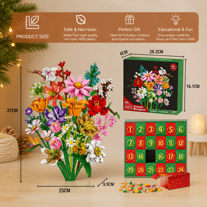 Christmas Building Block Flower Bouquet Advent Calendar