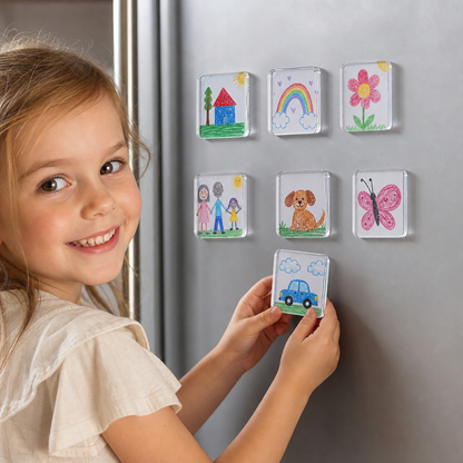 Clear Acrylic Magnetic Photo Frames with Adhesive Backing