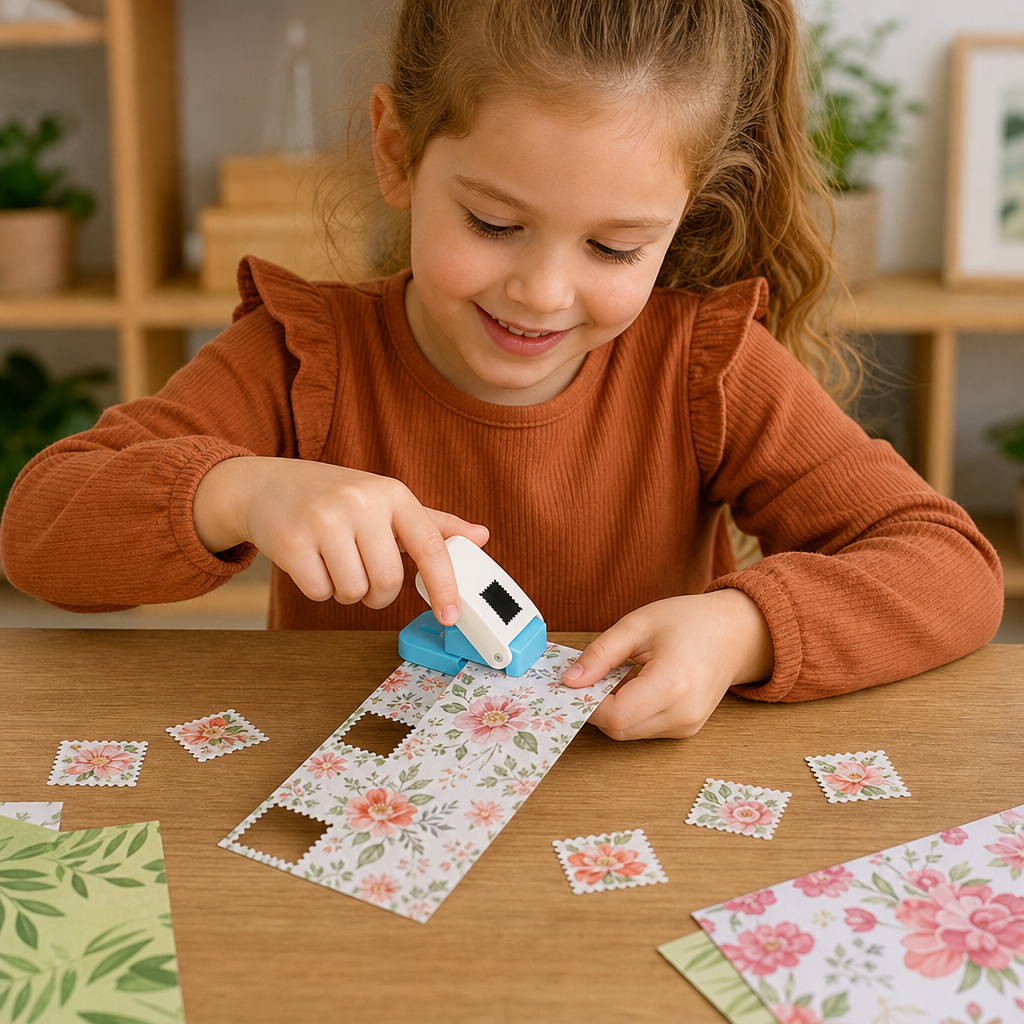 DIY Postage Stamp Paper Punch for Kids’ Arts & Crafts