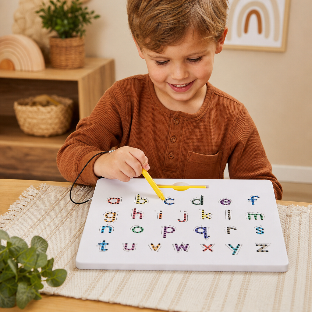2-in-1 Magnetic Letter Tracing Board for Uppercase & Lowercase Writing Practice