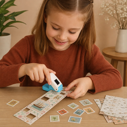 DIY Postage Stamp Paper Punch for Kids’ Arts & Crafts