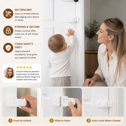 No-Drill Child Safety Door Lock
