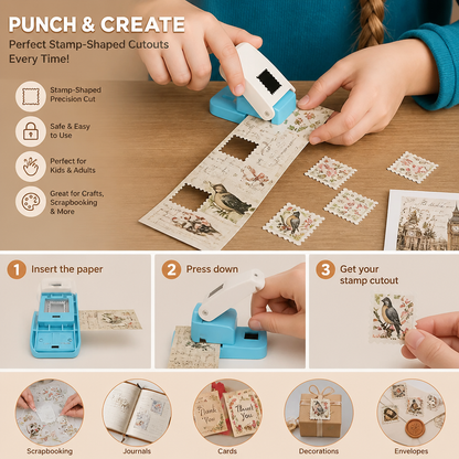 DIY Postage Stamp Paper Punch for Kids’ Arts & Crafts