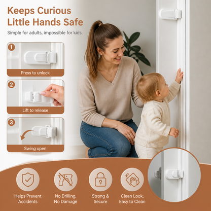 No-Drill Child Safety Door Lock