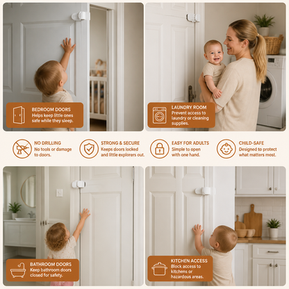 No-Drill Child Safety Door Lock