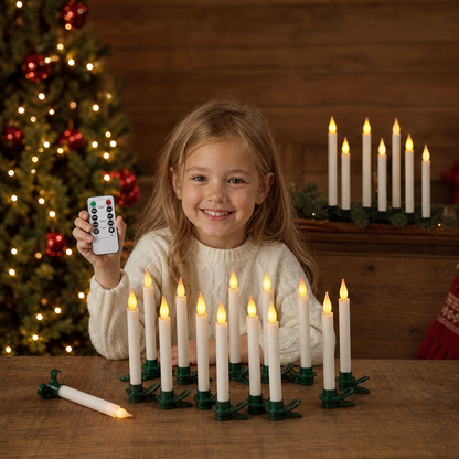 Magic Wand-Controlled Floating LED Candles with Hanging Hooks