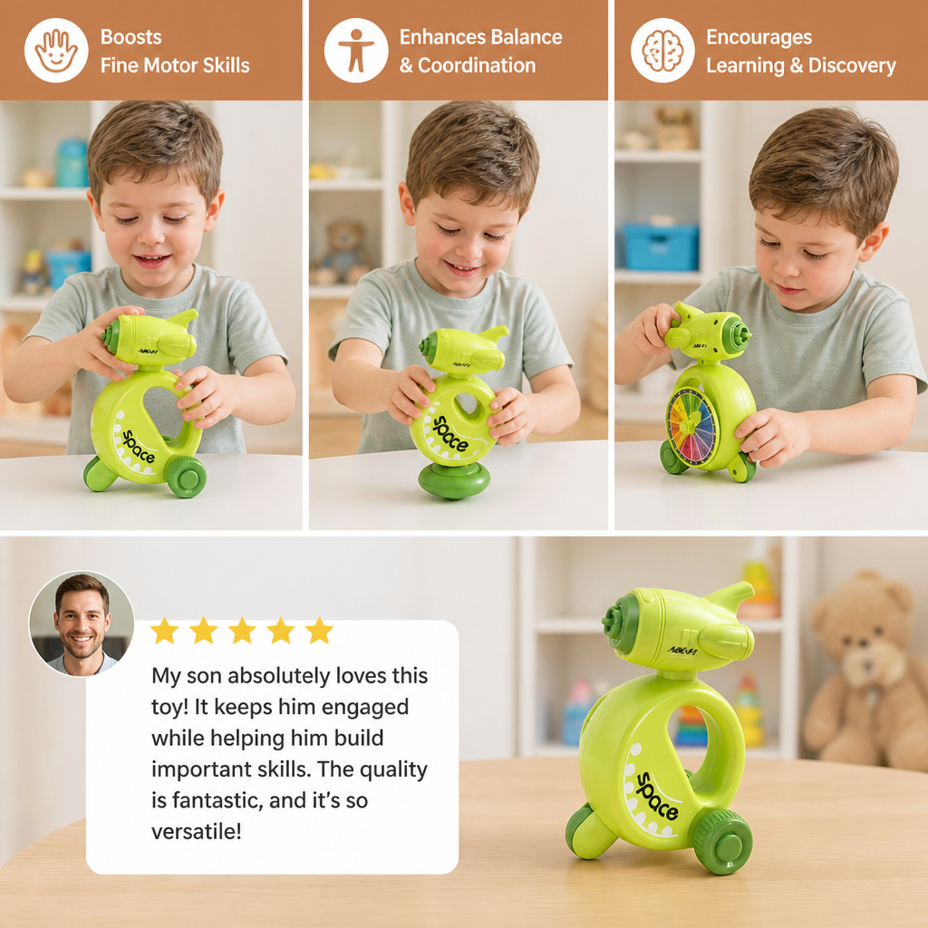 5-in-1 Gyro Educational Toy – Spinning, Balancing & Stacking Skill Game for Kids