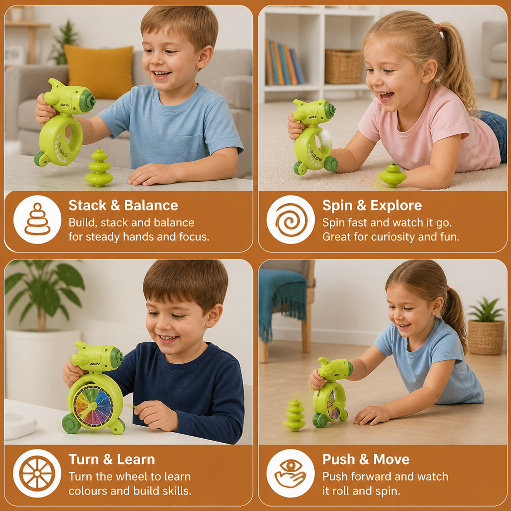 5-in-1 Gyro Educational Toy – Spinning, Balancing & Stacking Skill Game for Kids