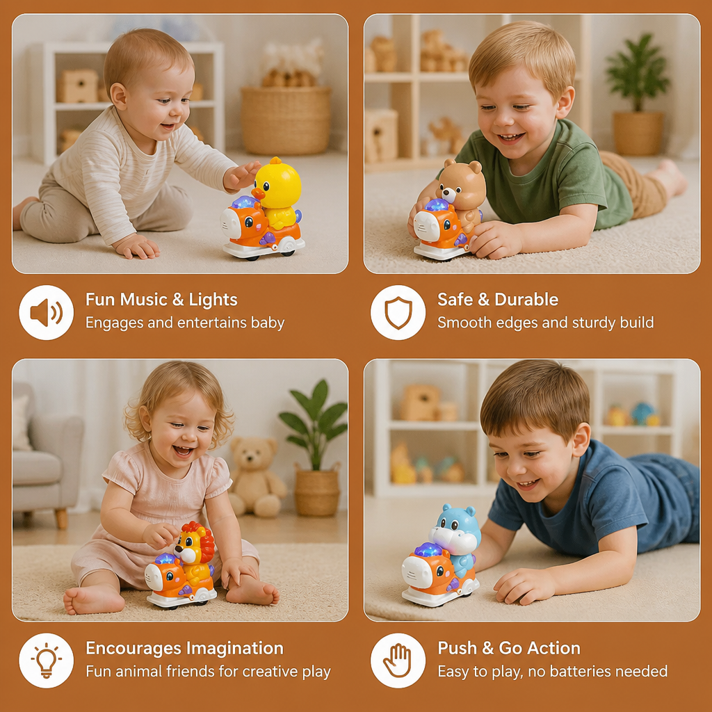 Interactive Animal Swing Toy with Music & Lights