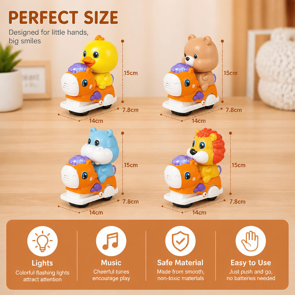 Interactive Animal Swing Toy with Music & Lights
