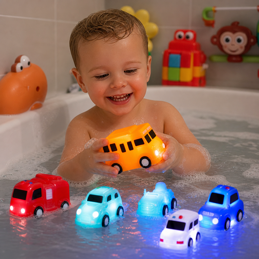 Light-Up Bath Toy Car Set – Water-Activated Baby Bath Toys