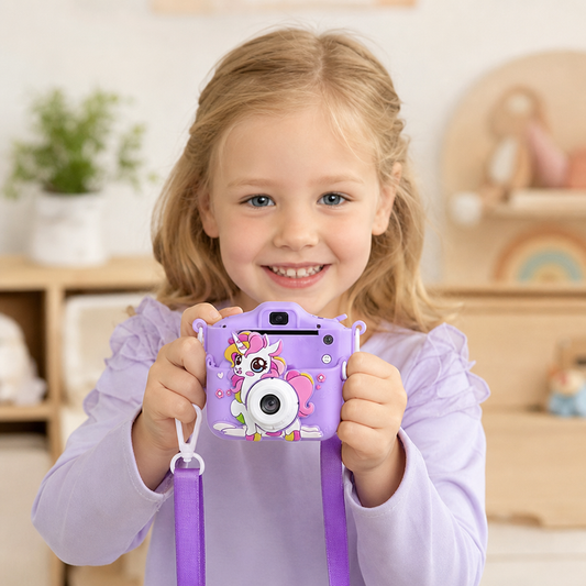 Rechargeable Kids’ Digital Camera with Selfie Mode, HD Video & Silicone Case
