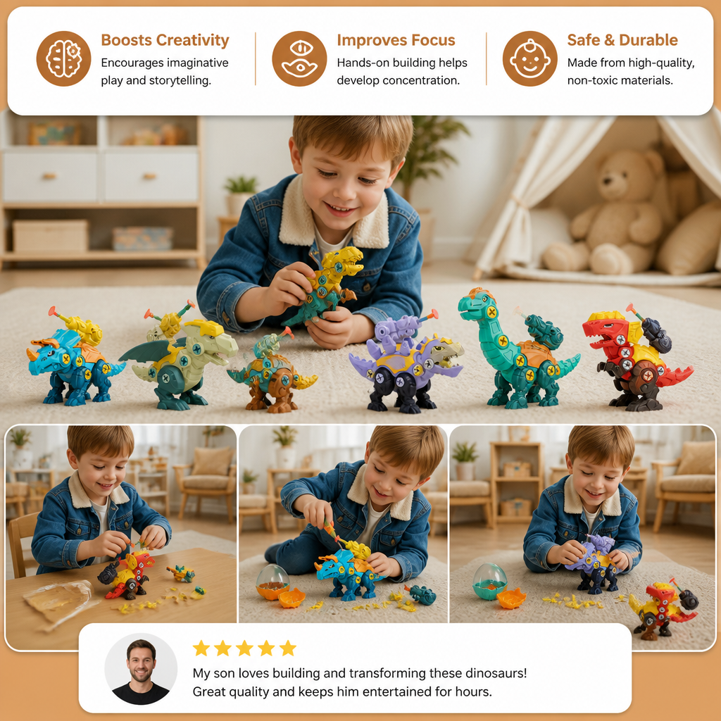 DIY Build & Transform Dinosaur Egg Toy