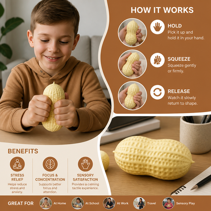 Jumbo Peanut Squishy Stress Toy