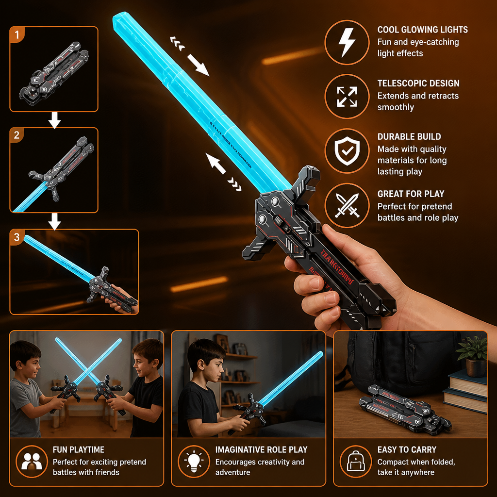 Glowing Telescopic Butterfly Sword Toy