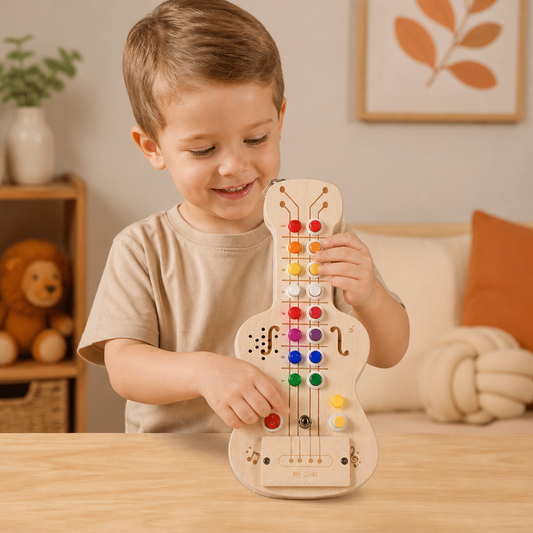 Wooden Light & Sound Guitar Busy Board