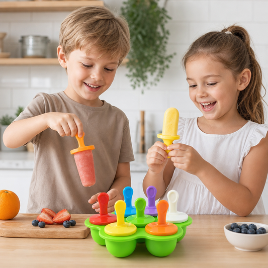 7-Piece Silicone Popsicle Mold – Reusable Ice Pop Maker for Kids