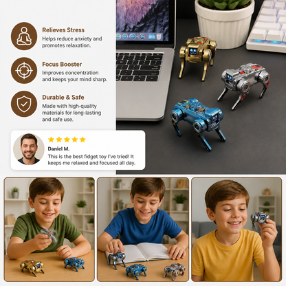 3-in-1 Mechanical Robot Dog Fidget Spinner Toy