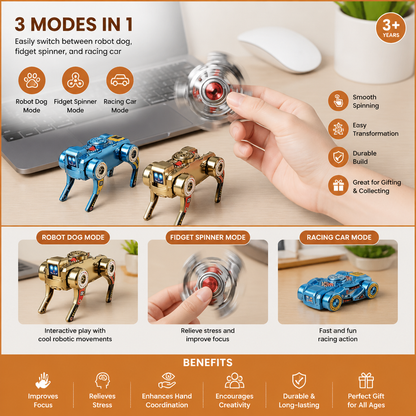3-in-1 Mechanical Robot Dog Fidget Spinner Toy