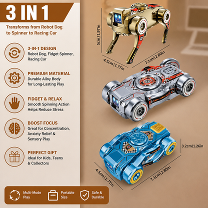 3-in-1 Mechanical Robot Dog Fidget Spinner Toy