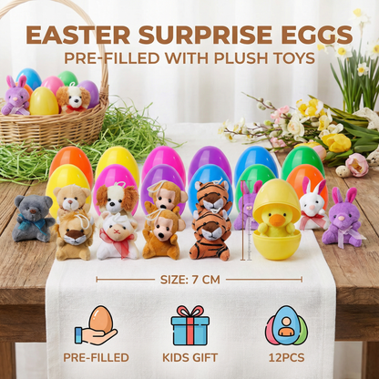 Easter Surprise Eggs with Plush Toys – Pre-Filled Easter Eggs for Kids