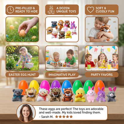 Easter Surprise Eggs with Plush Toys – Pre-Filled Easter Eggs for Kids