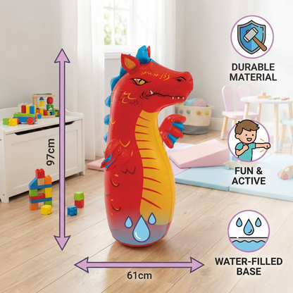 Kids Inflatable Punching Bag – Animal Design with Water-Filled Base
