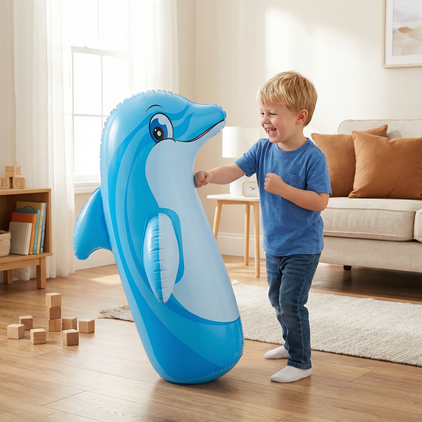 Kids Inflatable Punching Bag – Animal Design with Water-Filled Base