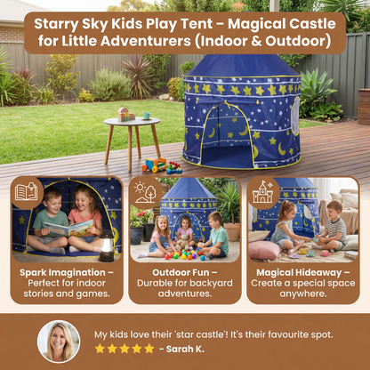 Starry Sky Kids Play Tent – Magical Castle for Little Adventurers (Indoor & Outdoor)