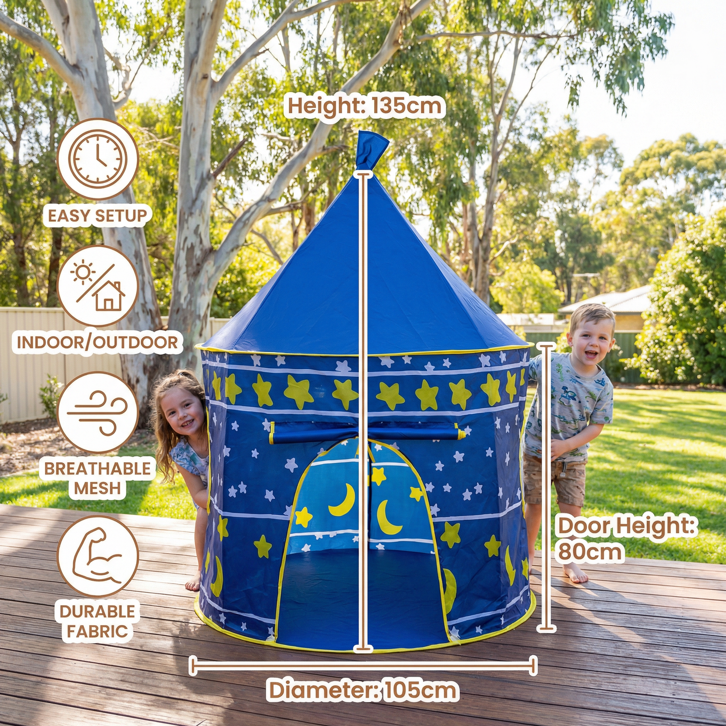 Starry Sky Kids Play Tent – Magical Castle for Little Adventurers (Indoor & Outdoor)