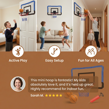 Mini Basketball Hoop for Kids – Wall & Door Mount Set